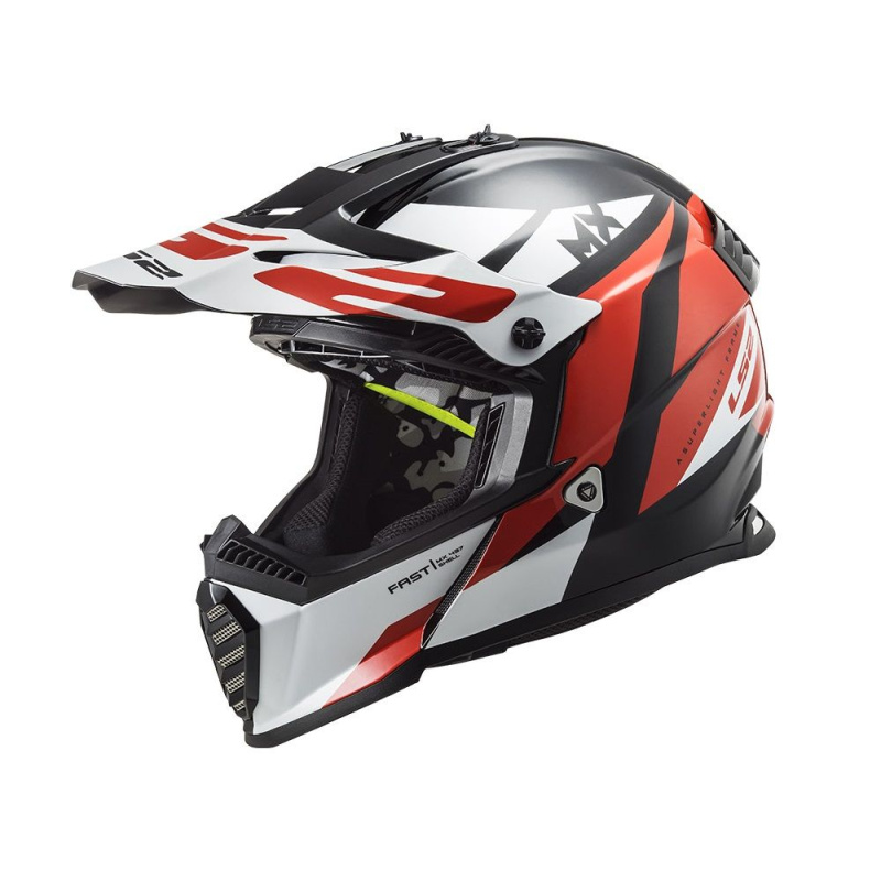 Шлем (кросcовый) LS2 MX437 (L) FAST EVO STRIKE Black White Red