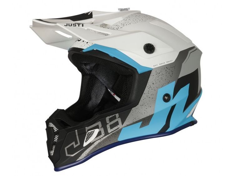Шлем (кроссовый) Just1 J38 Korner (M) синий/белый матовый