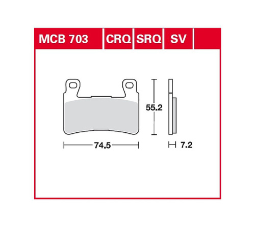 Колодки тормозные диск MCB703SV