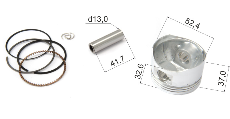 Поршневой комплект 4Т 125см3 154FMI d52,4 Р13 X-Tech