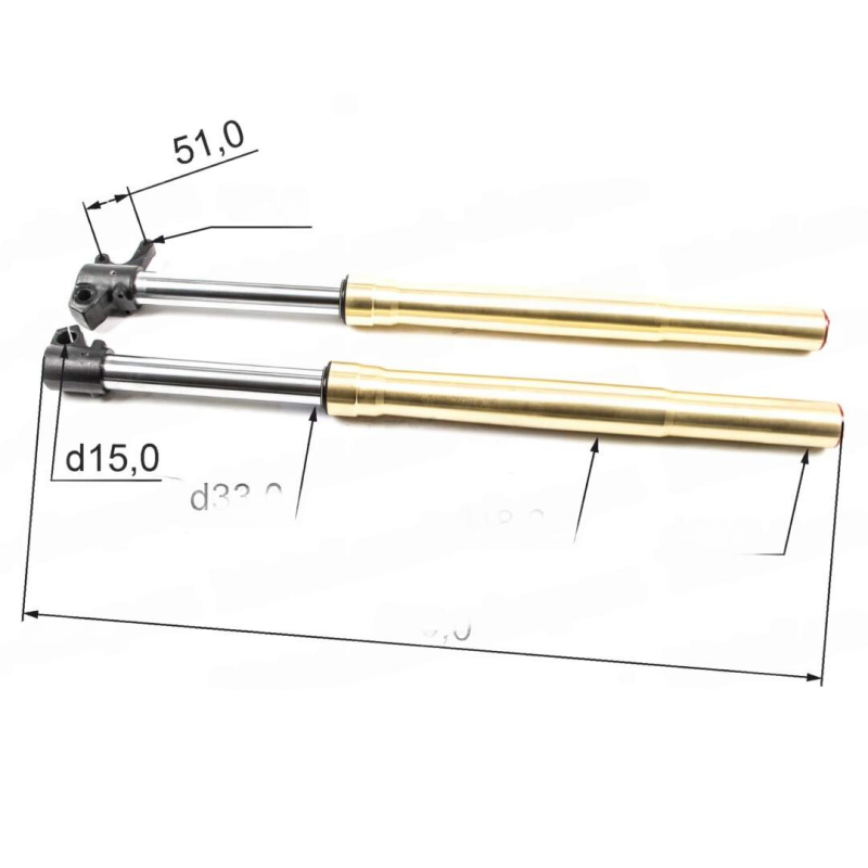 Амортизатор передний комплект (перья) L=780 d45x48 TTR250a, 33-15