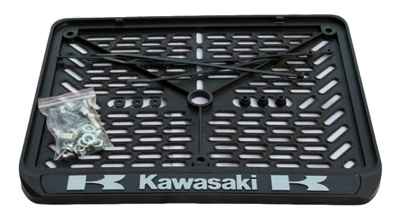 Рамка под номер мото рельеф Kawasaki