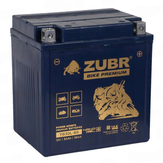 АКБ ZUBR BIKE PREMIUM YB30L-BS (166х127х175) ( СТ1230 )