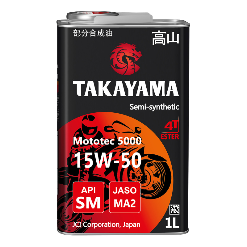 Масло TAKAYAMA Mototec 5000 4T 15W-50 SL, MA2 1л.