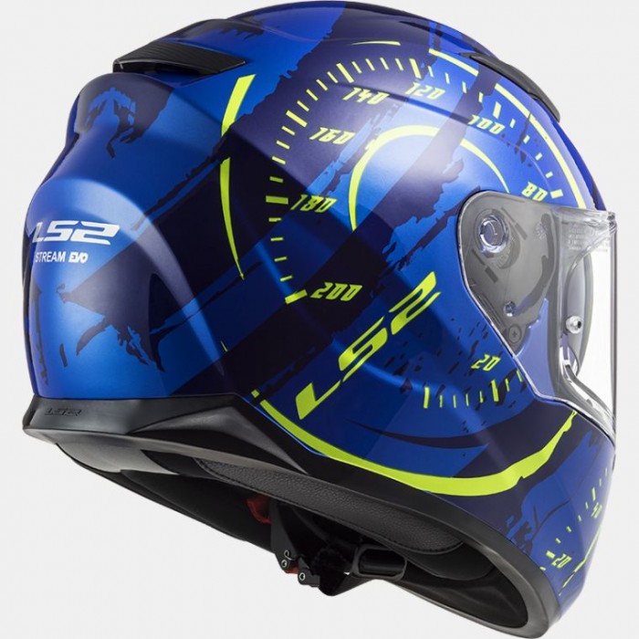 Шлем (интеграл) LS2 FF320 (XL) Stream EVO Tach gloss blue hi-vis yellow