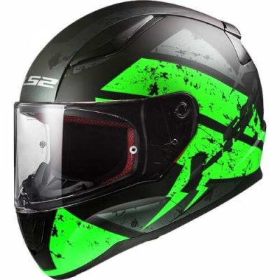 Шлем (интеграл) LS2 FF353 (XXL) KASK RAPID DEADBOLT matt black GREEN