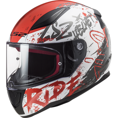 Шлем (интеграл) LS2 FF353 (XS) Rapid Naughty White Red