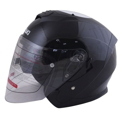 Шлем (открытый) ATAKI JK526 SOLID (L) черный глянцевый