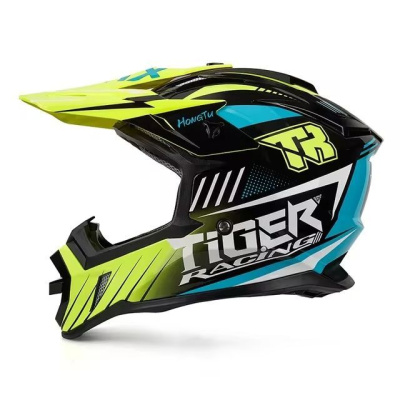 Шлем (кроссовый) KIOSHI TR H637 (XL) черный/зеленый/белый