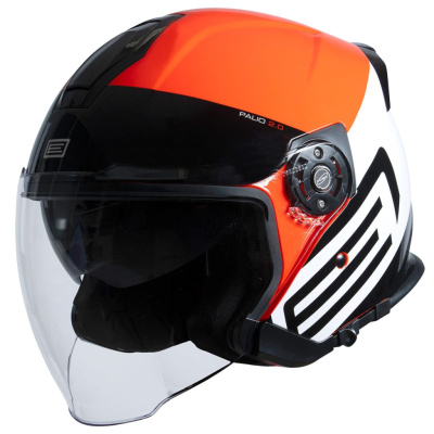 Шлем (открытый) ORIGINE PALIO SCOUT (XL) черный/Hi-Vis красный глянцевый