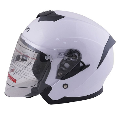 Шлем (открытый) ATAKI JK526 SOLID (M) белый глянцевый