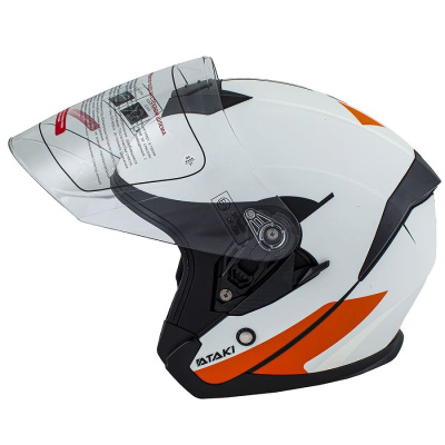 Шлем (открытый) ATAKI JK526 Fusion (L) оранжевый/белый/черный матовый