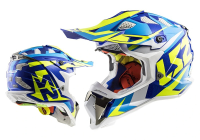 Шлем (кросcовый) LS2 MX470 (M) SUBVERTER NIMBLE WHITE BLUE ORANGE