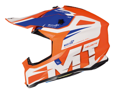 Шлем (кросcовый) MT MX802 (M) FALCON WESTON GLOSS PEARL FLUO ORANGE