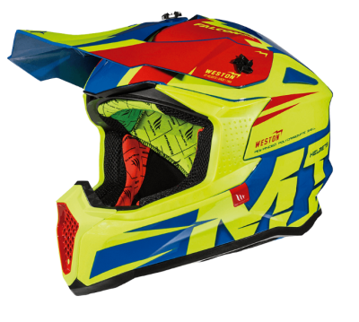 Шлем (кросcовый) MT MX802 (XXL) FALCON WESTON GLOSS FLUO YELLOW