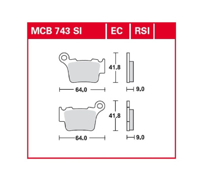 Колодки тормозные диск MCB743SI