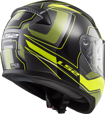 Шлем (интеграл) LS2 FF353 Rapid (XS) Carrera matt black Hi-Vis Yellow 1