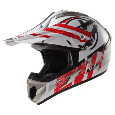 Шлем (кроссовый) LS2 MX433 Stripe White Red XXL
