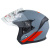 Шлем (открытый) ATAKI JK526 Fusion (M) серый/красный/черный матовый