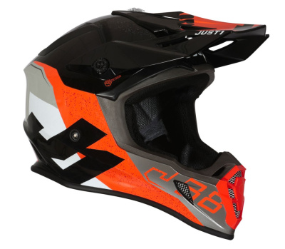 Шлем (кроссовый) Just1 J38 Korner (XL) оранжевый/черный глянцевый