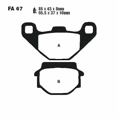 Колодки тормозные FA067 GN 125, Sport 001 зад, SK150-6 перед, Baltmotors, Stels