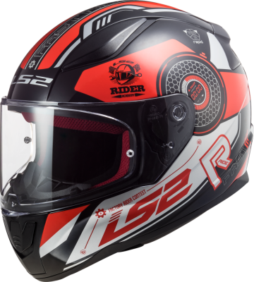Шлем (интеграл) LS2 FF353 (M) Rapid STRATUS Gloss Black Red Silver