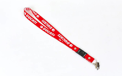 Ремешок для ключей (на шею/резиновый) DUCATI Red/White