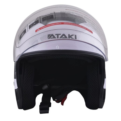 Шлем (открытый) ATAKI JK526 SOLID (M) белый глянцевый