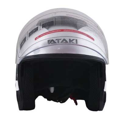 Шлем (открытый) ATAKI JK526 SOLID L серебристый глянцевый